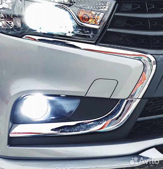 Накладки на бампер хром