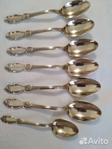 Вилки и столовые ложки мельхиор СССР Золотая роза