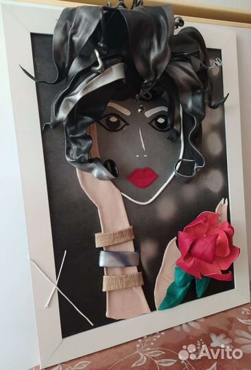 Картина из натуральной кожи