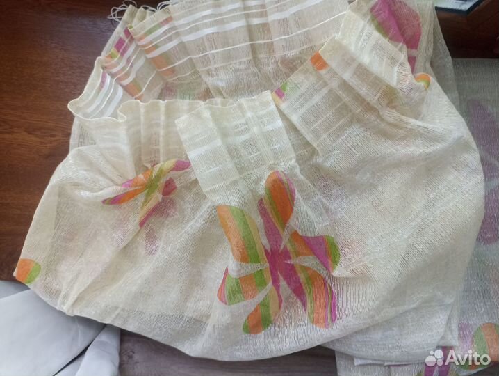 Шторы, тюль с цветами