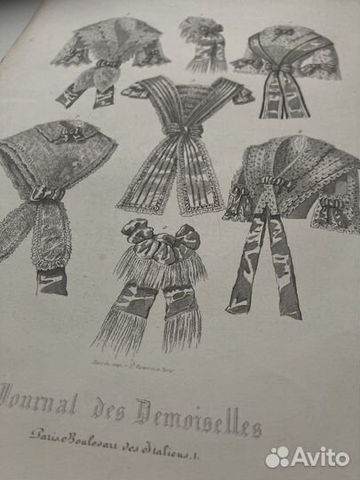 Антикварная гравюра 1855 года Франция