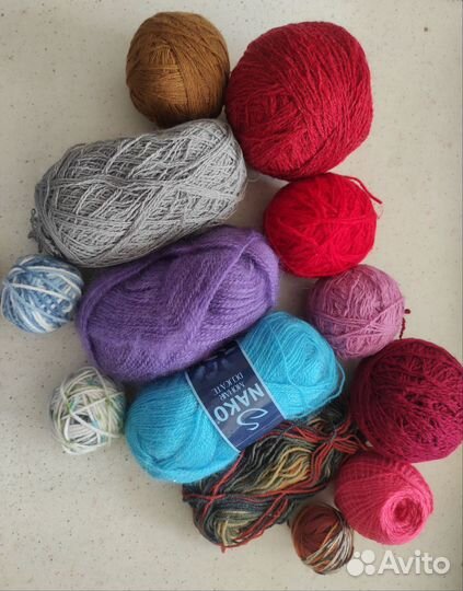 Пряжа - мохер и полушерсть вес 750 грамм