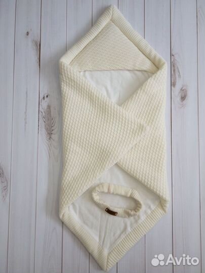 Вязаный конверт одеяло на выписку