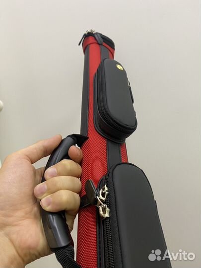 Чехол для кия русский бильярд пул черно красный