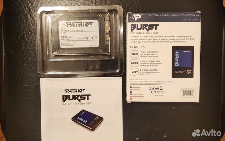 SSD накопитель Patriot Memory Burst 240 гб