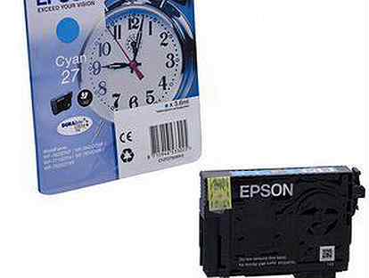 Картридж Epson C13T27024020 голубой, № 27 оригинал