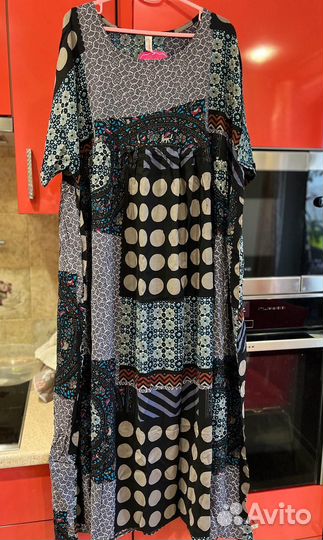 Платье оверсайз вискоза горох р 56/62 большой р-р