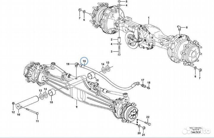 Шланг 11888494 на передний мост Carraro