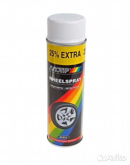 Motip краска для дисков белая, аэрозоль, 500 мл. 0