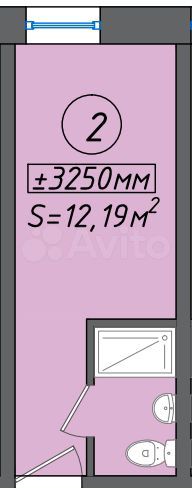 Квартира-студия, 14,5 м², 1/7 эт.