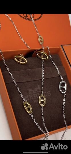 Серьги и подвеска Hermes люкс