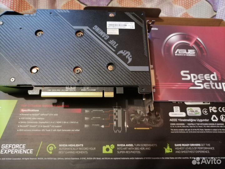 Видеокарта asus GeForce GTX 1650 TUF Gaming OC