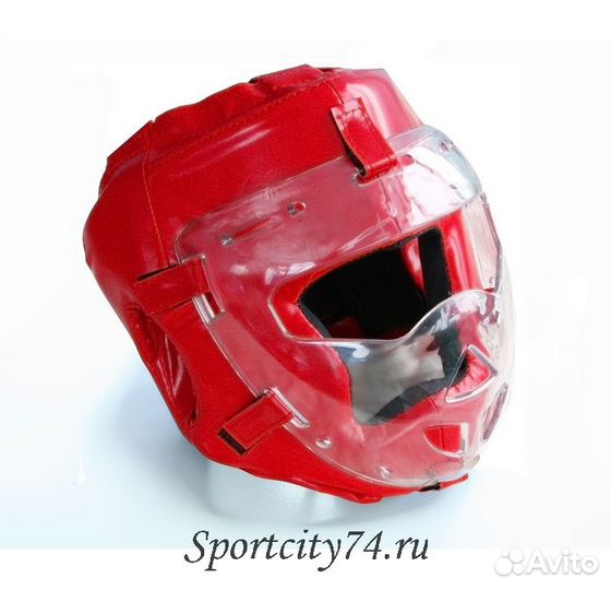 Шлем-маска для рукопашного боя Leco Про красная (L