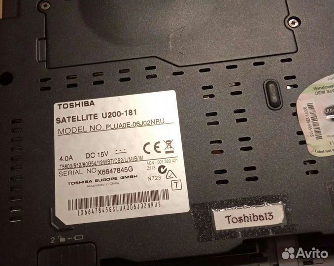 Ноутбук Toshiba: T7200 / 3Gb / HDD / Win7