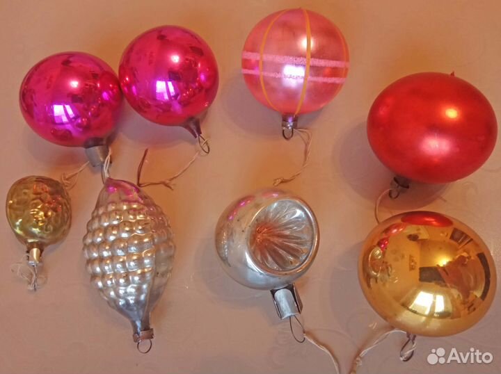 Ёлочные игрушки, бусы времён СССР