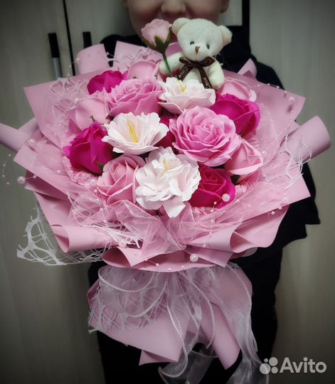 Мыльные розы, букет из мыльных роз