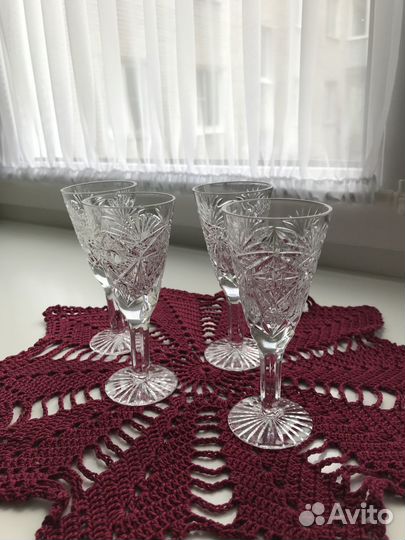 Хрустальные рюмки на ножке СССР гхз