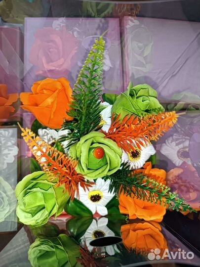 Букет из мыльных цветов