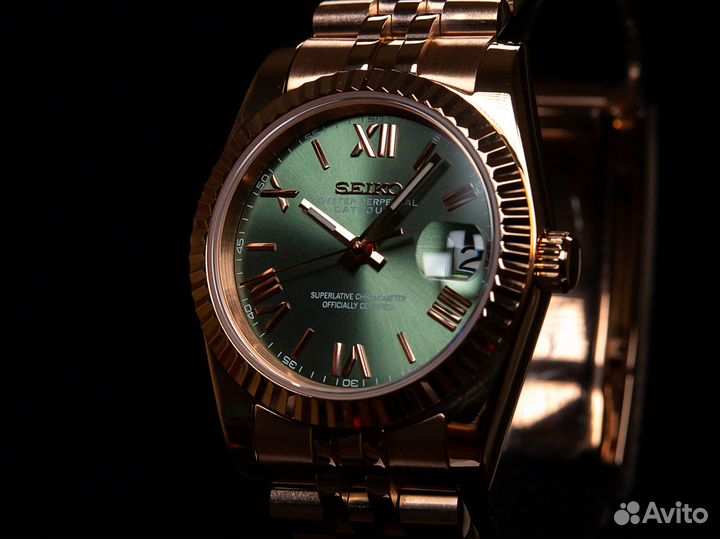 Часы Seiko Datejust 36mm Green-Rose Mod