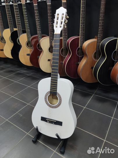Белая Классическая гитара Новая матовая