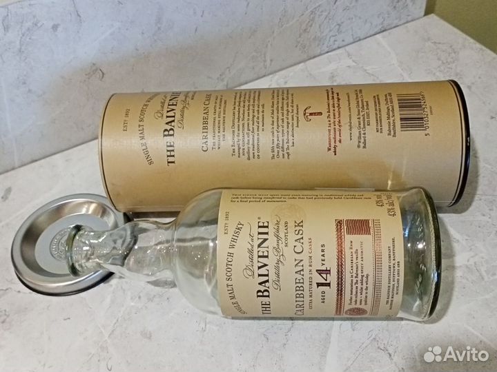 Бутылка и упаковка из под виски Balvenie