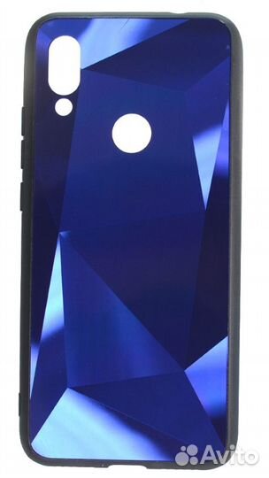 Чехол для Xiaomi Redmi 7, стекло, синий (накладка)