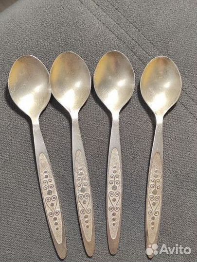Серебряные ложки чайные 875 проба орнамент