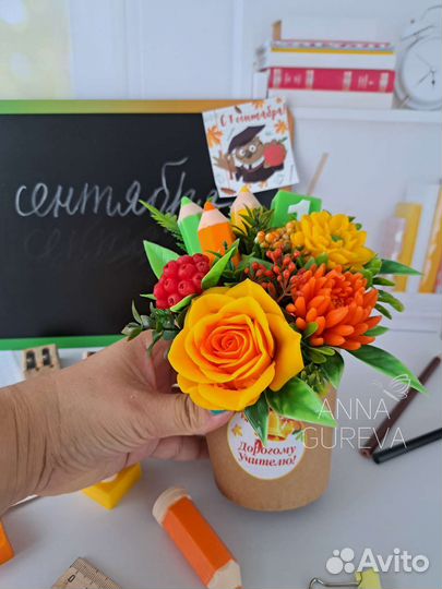 Букеты из мыла на 1 сентября