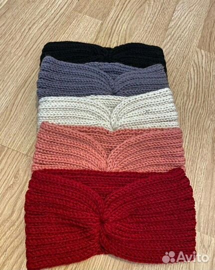 Повязка женская на голову теплая вязанная новая