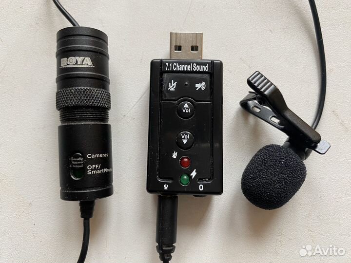 Петличный микрофон boya BY-M1 со звуковой картой
