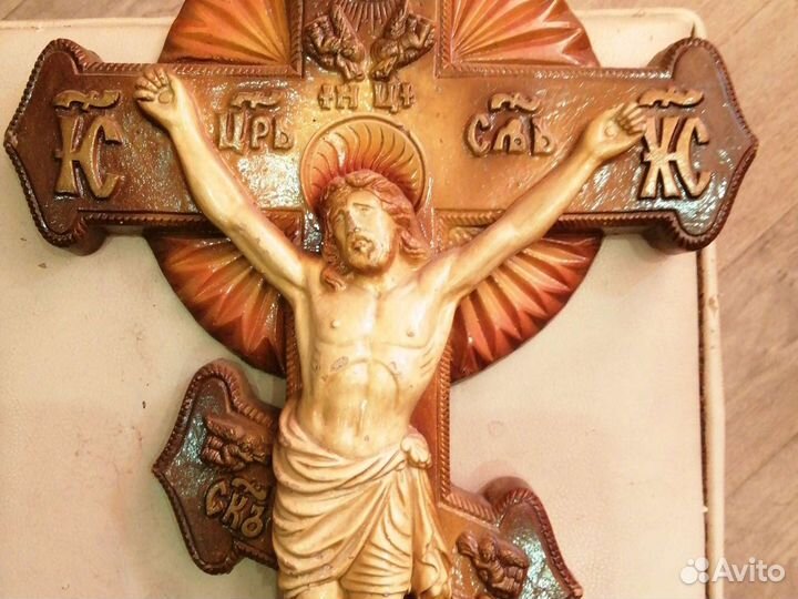 Икона Освещена 49,29см Крест настенный