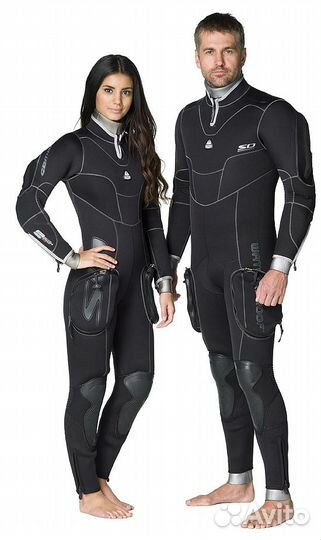 Женский полусухой длинный гидрокостюм для дайвинга