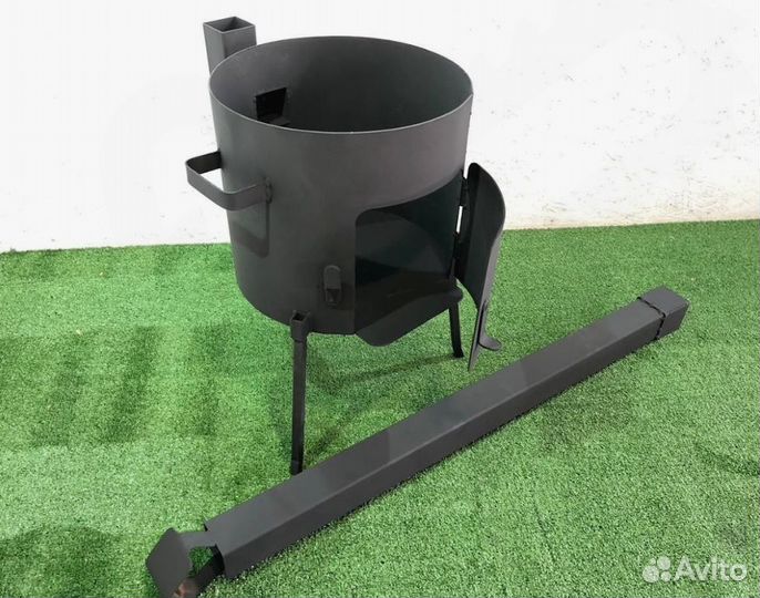 Печь под казан с трубой и дверцей 2 мм