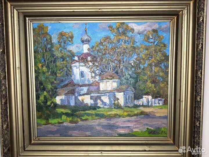 Картина А.Ф. Дубов «Церковь в Прутно» 1995 г