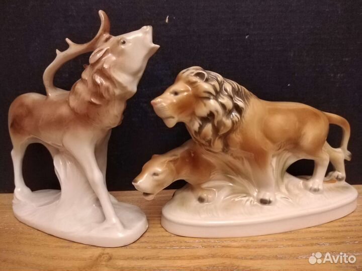 Фарфоровые статуэтки, Германия анималистика львы