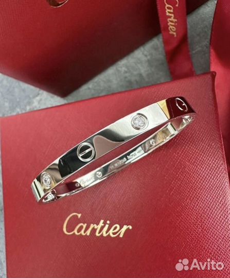 Браслет Cartier Love с 4мя бриллиантами 750