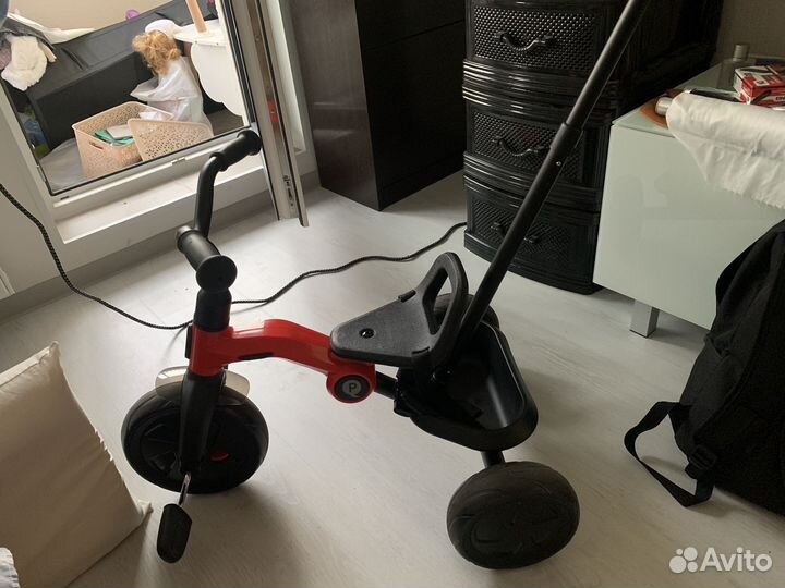 Велосипед складной детский с ручкой для родителей