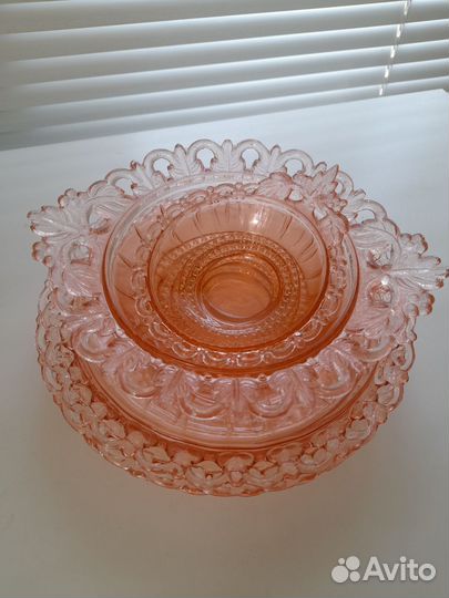 Цветное стекло СССР,сервиз Ажурный,кдо1
