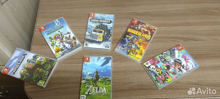 Nintendo switch 6игр наушники чехол накладки