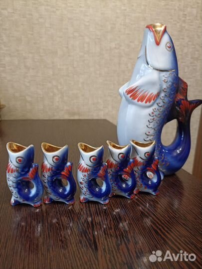 Графин и рюмки рыбки СССР
