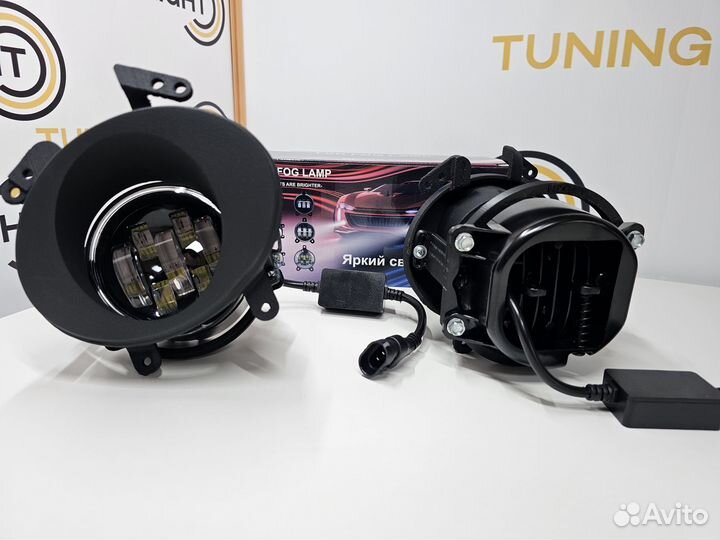 LED птф 70W для Hyundai Santa Fe 2 дорест