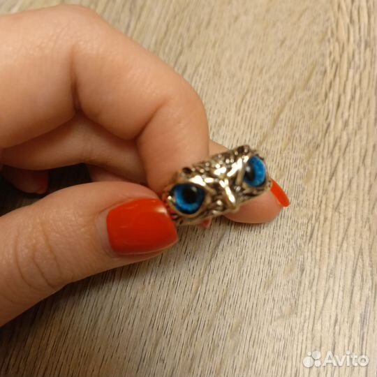 Кольцо сова бижутерия