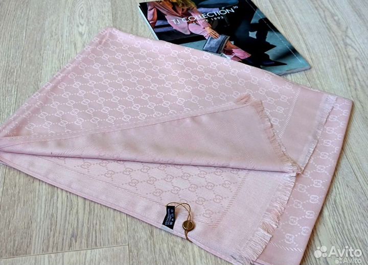 Палантин Кашемир Gucci розовый 10 цветов