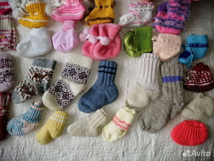 Вязаные шерстяные носки