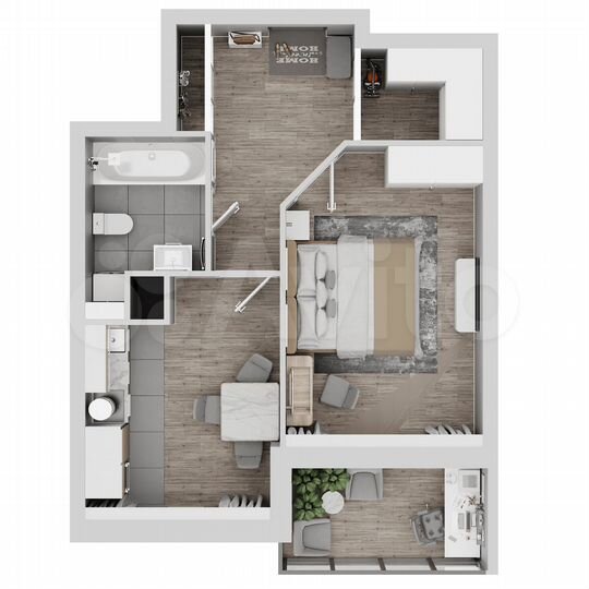 1-к. квартира, 45,8 м², 6/22 эт.