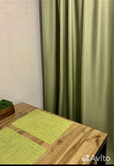 Шторы блэкаут оливковые зеленые рогожка