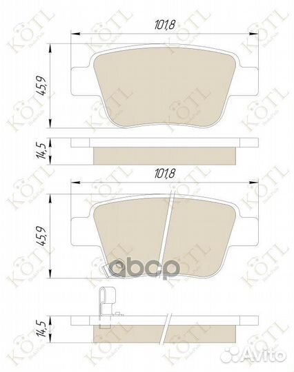 Колодки тормозные дисковые задние к-т toyota AV