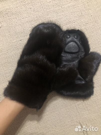Варежки норковые / кошачьи лапки