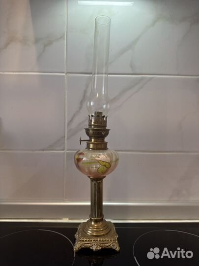 Винтажная керосиновая лампа,Франция