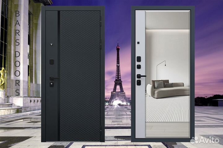 Дверь входная металлическая «Ньюкасл» с зеркалом